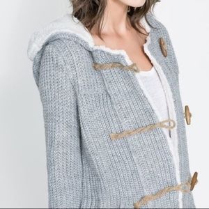 Zara Knit Sweater Coat sz S